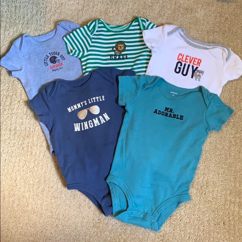 Set of 5 Boy onesies